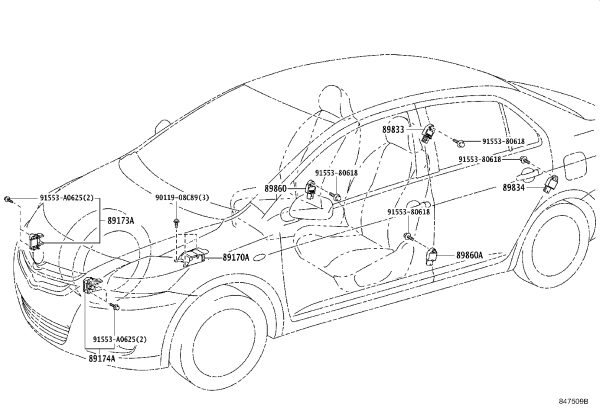 Rear Airbag Sensor 89831-22020 for Toyota Fortuner