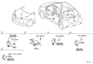 Front Airbag Sensor 89173-59335 for Toyota Auris