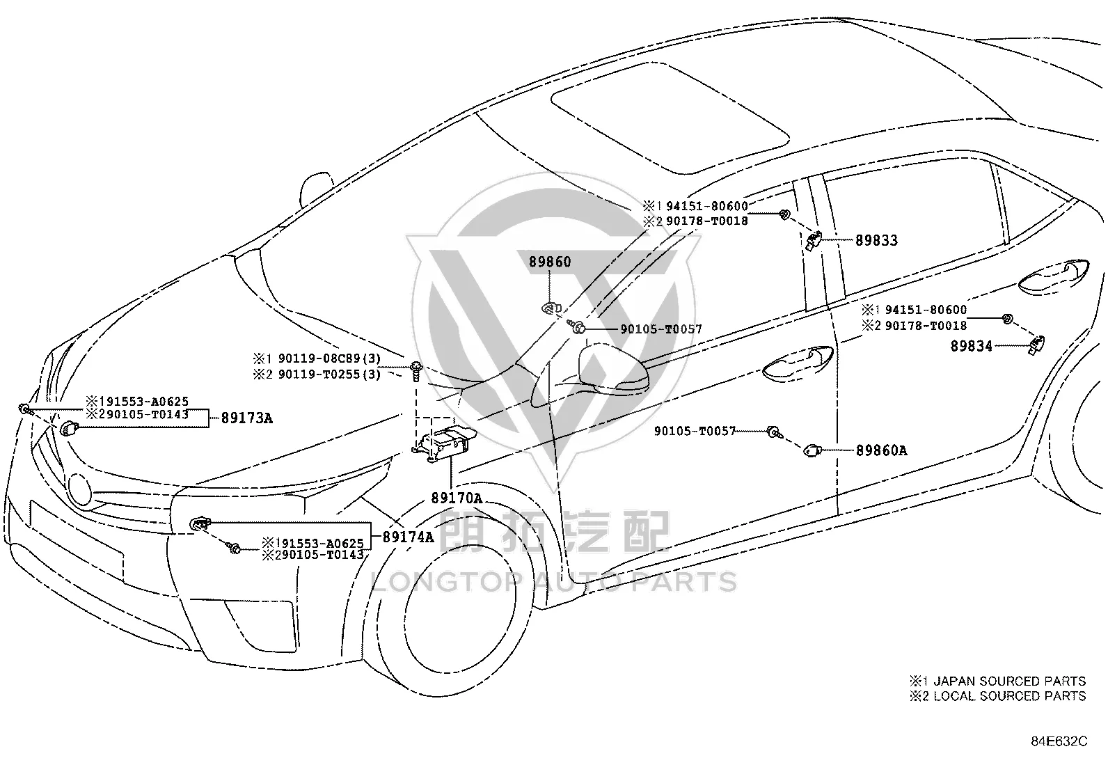 Rear Airbag Sensor (Right) 89831-12040 for Toyota Corolla