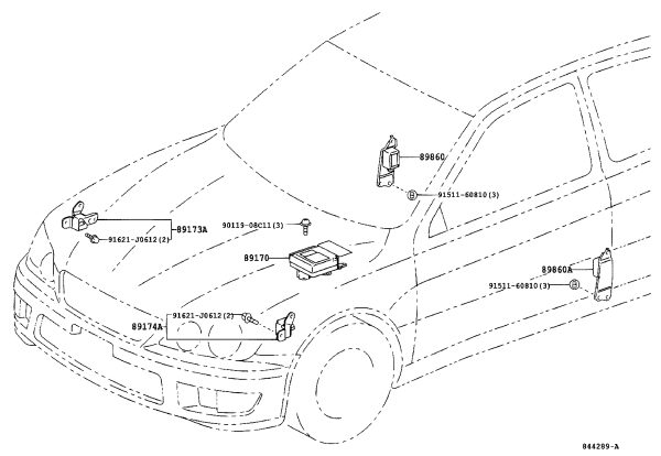 Left Front Airbag Impact Sensor 89174-59125 for Toyota ALTEZZA