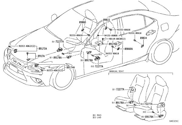 Front Airbag Sensor 91553-A0622 for Toyota MARK X