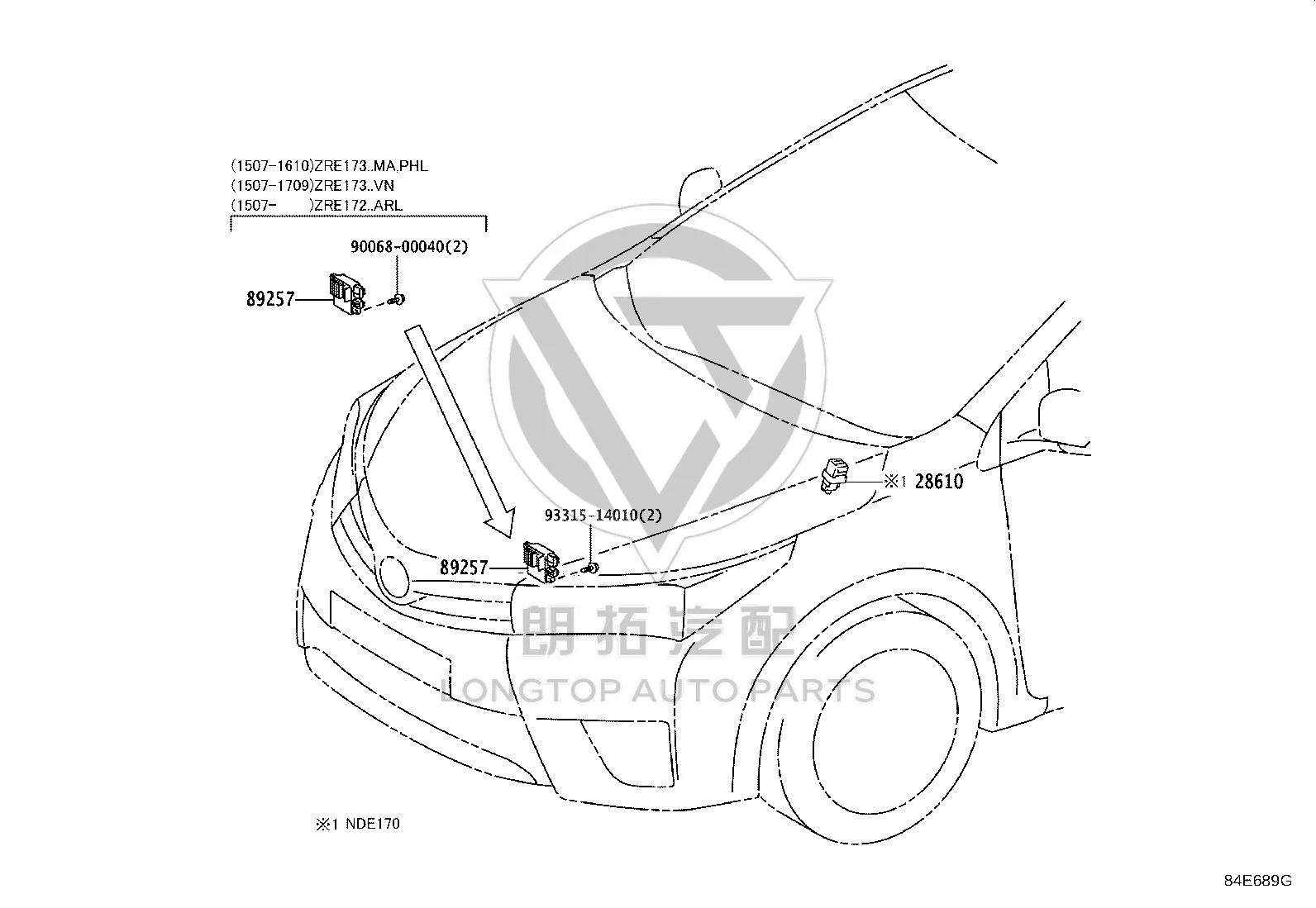 Water tank fan resistance 89257-12010 for Toyota Auris
