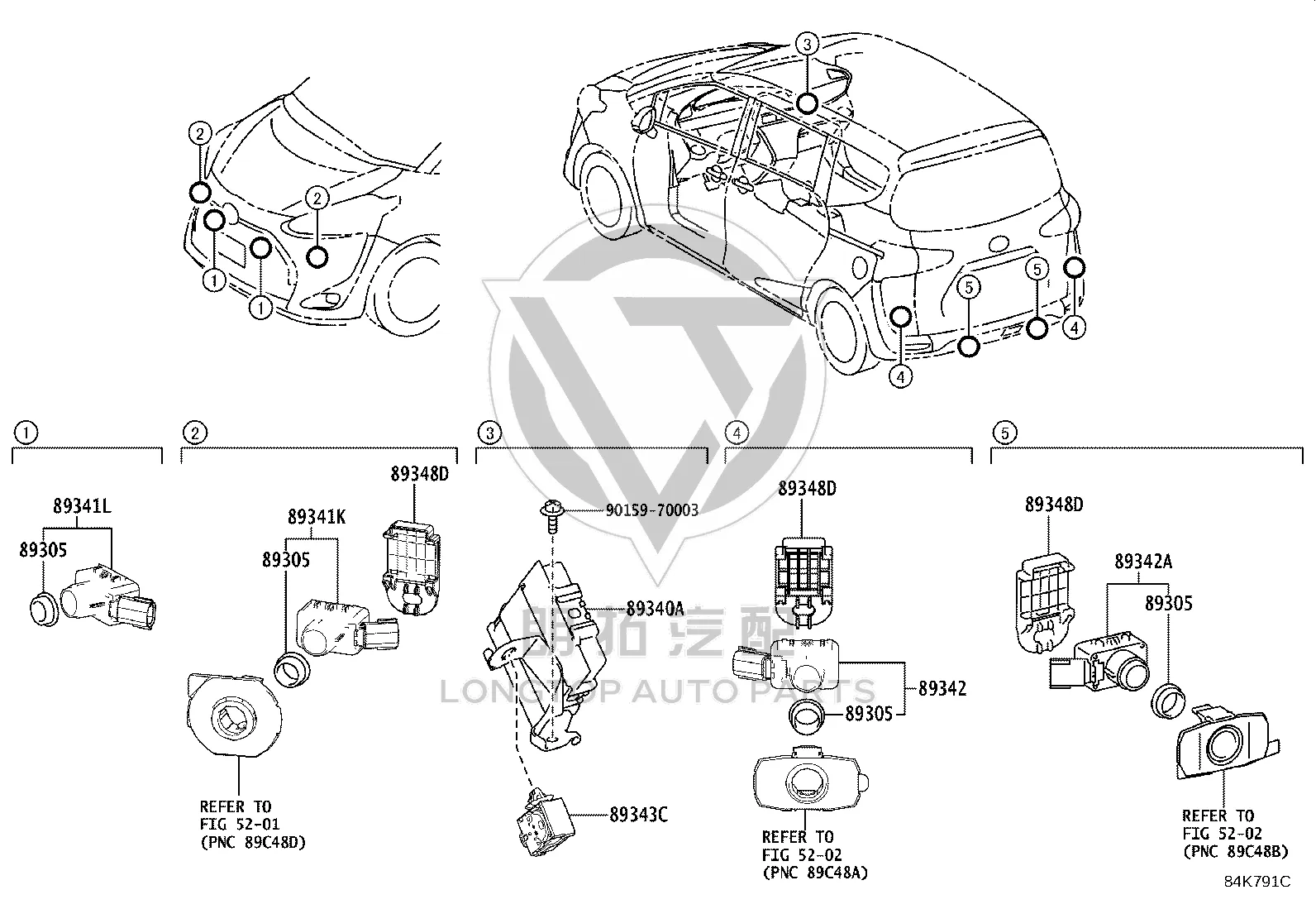 Front Bumper Parking Sensor 89341-33220C4 for Toyota Alphard