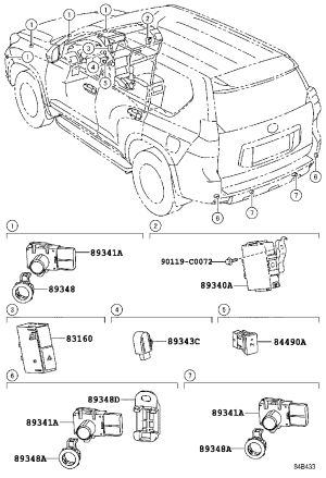Front Bumper Parking Sensor 89341-33210 for Toyota Land Cruiser Prado