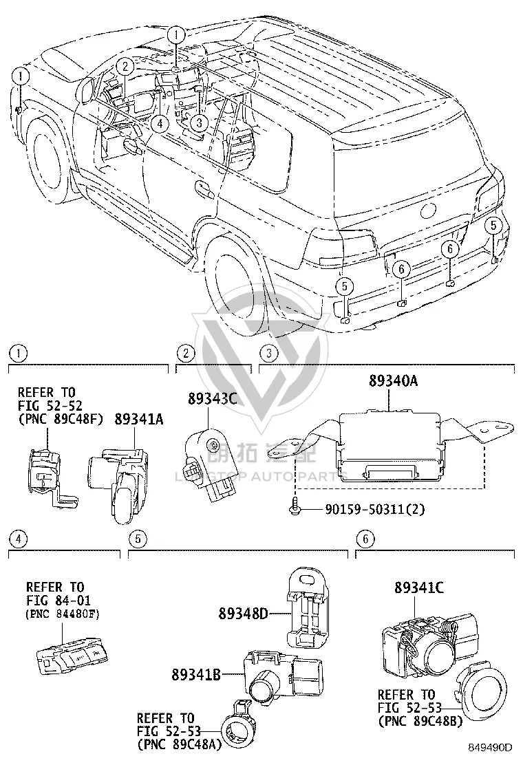 Rear Bumper Parking Sensor 89341-33190A2 for Lexus LX450D
