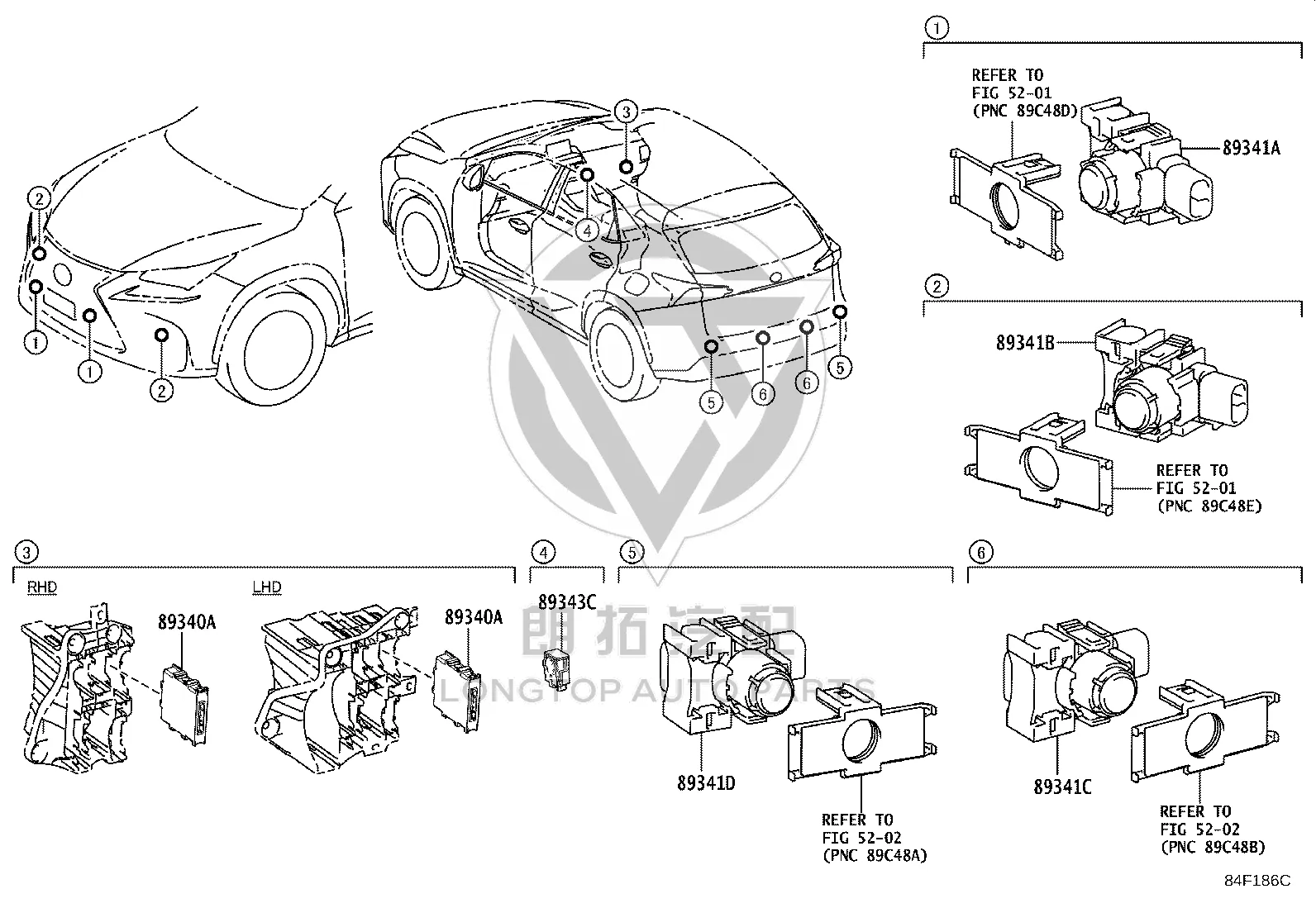 Rear Bumper Radar Sensor 89341-78010 for Lexus NX Series