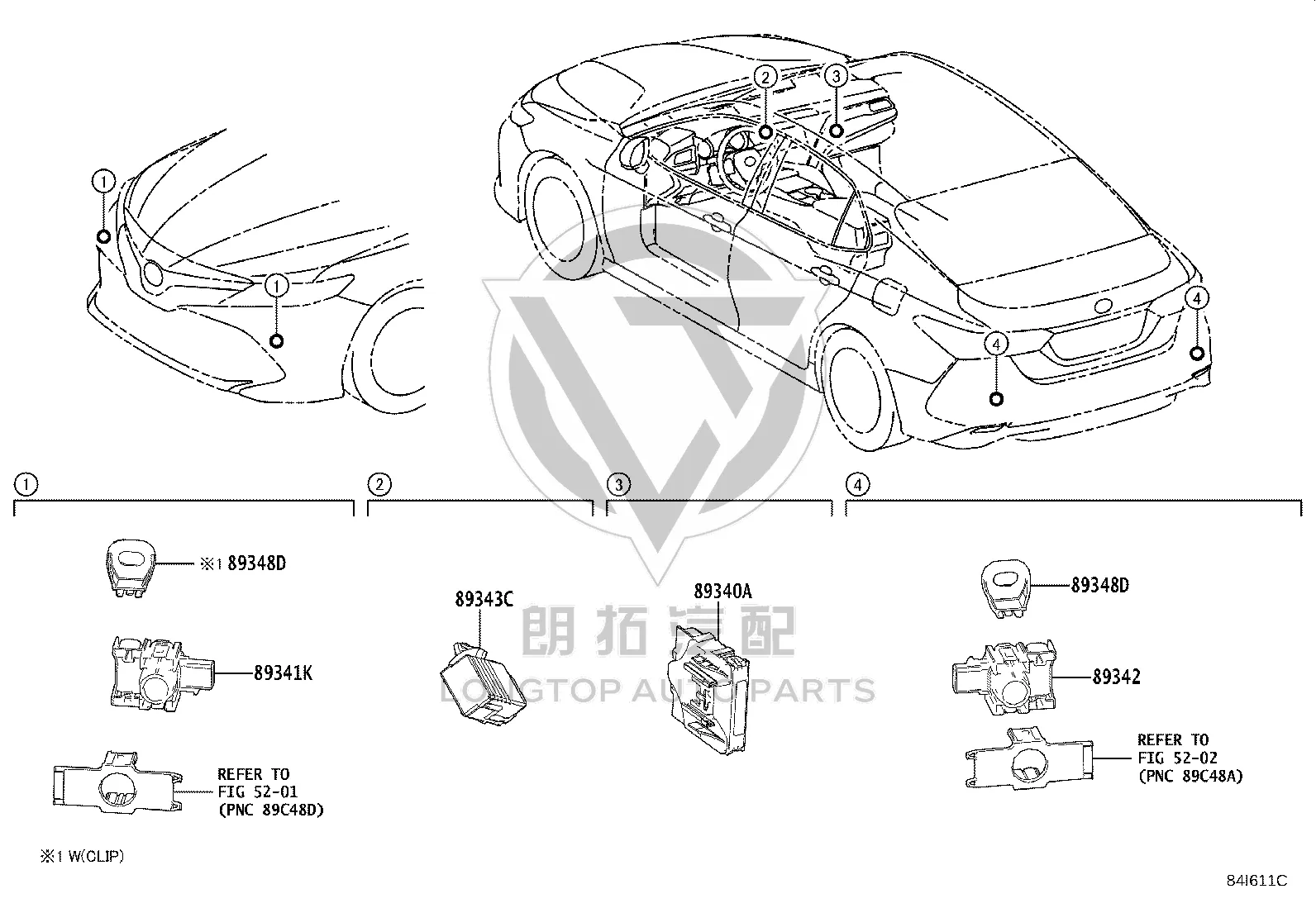 Rear Bumper Parking Assist Sensor 89341-02050 for Toyota AVALON