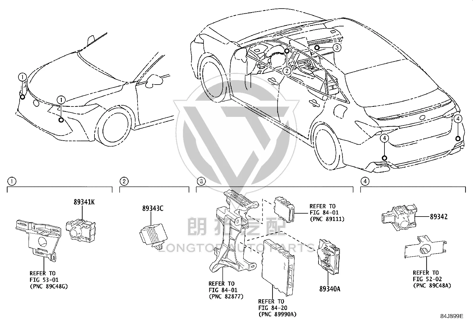 Rear Bumper Radar Sensor 89341-0R070 for Toyota Avalon