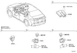 Rear bumper radar sensor (external) 89341-02050 for Toyota Levin