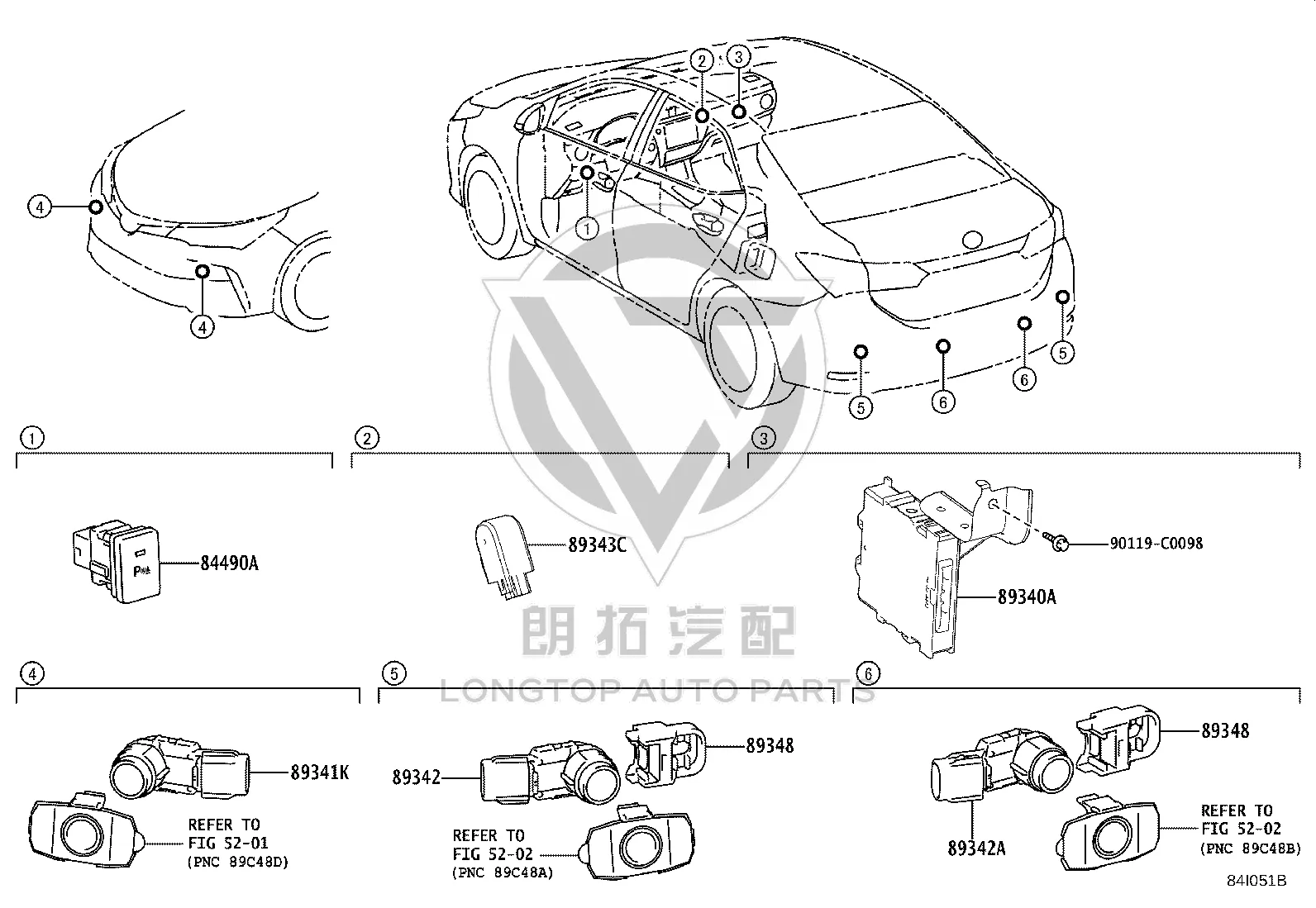 Rear Bumper Radar Sensor 89341-02060A0 for Toyota Corolla