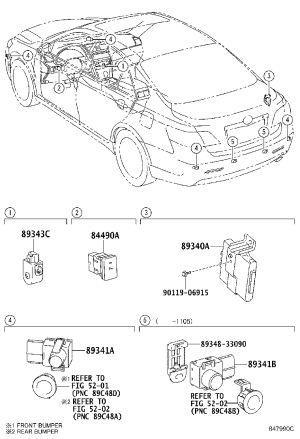 Rear Bumper Radar Sensor 89341-06020 for Toyota Camry