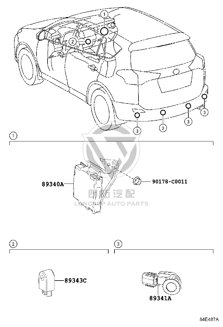 Rear Bumper Electric Eye 89341-0R021 for Toyota RAV4