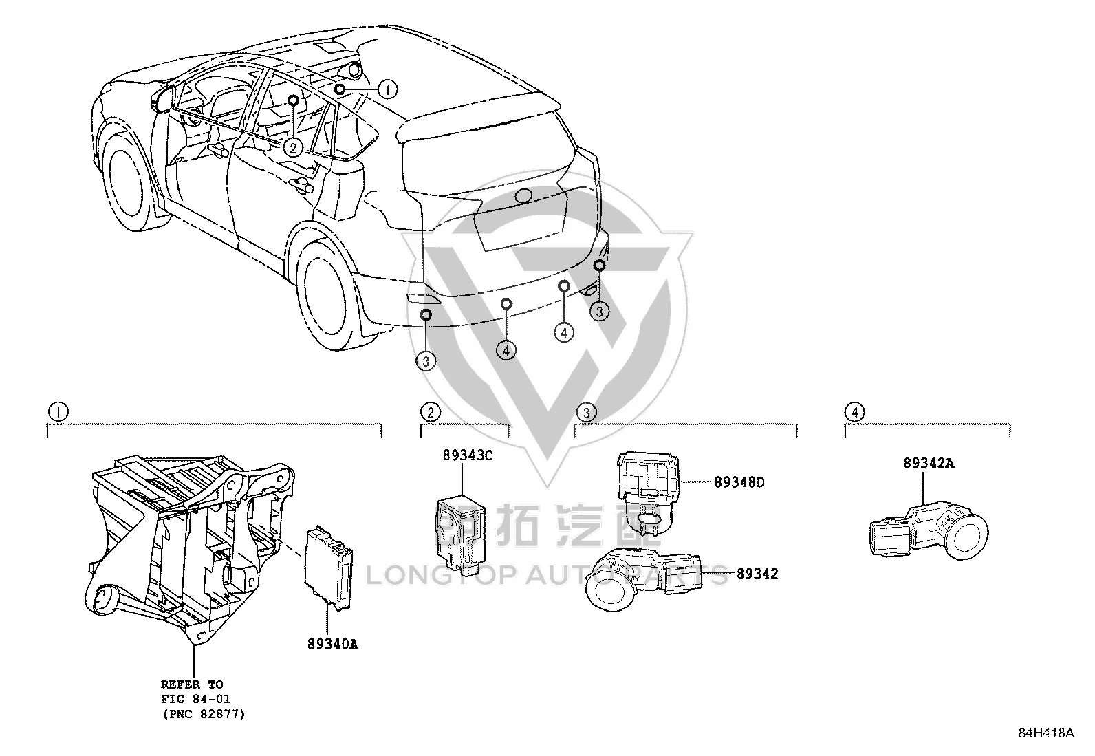 Rear Bumper Radar Sensor 893410-R022 for Toyota RAV4