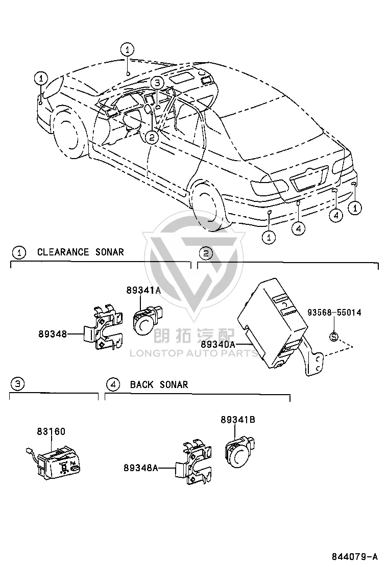 Rear Bumper Parking Assist Sensor 89341-12070 for Toyota Camry