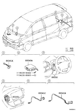 Inner Rear Bumper Parking Assist Sensor 89341-28410 for Toyota Previa