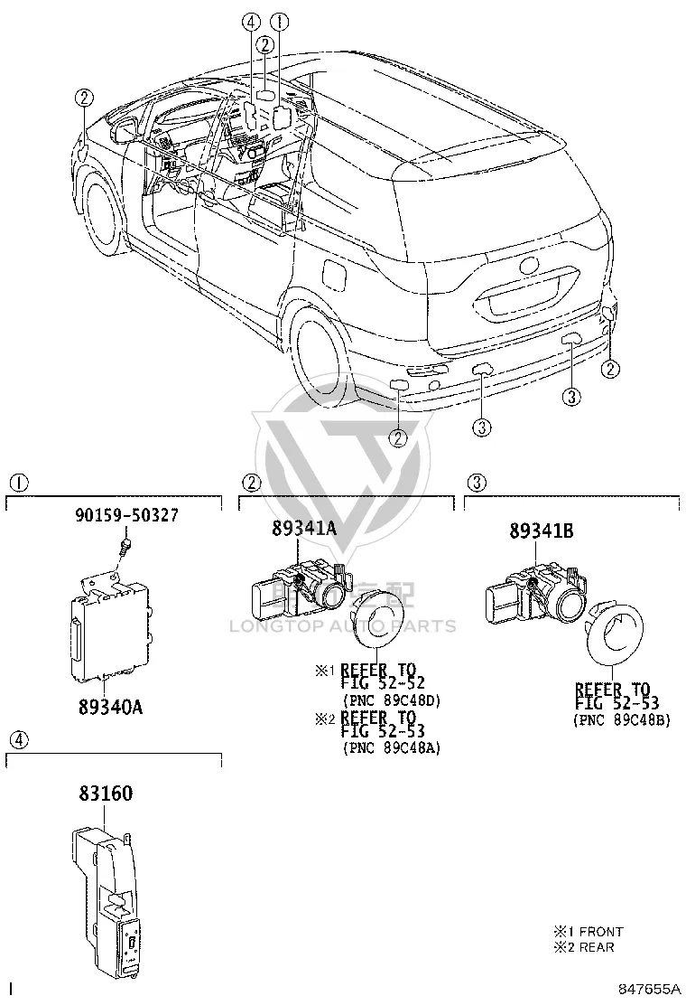 Front Bumper Parking Sensor 89341-28461 for Toyota Previa