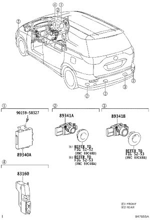 Front Bumper Parking Sensor 89341-28461 for Toyota Previa