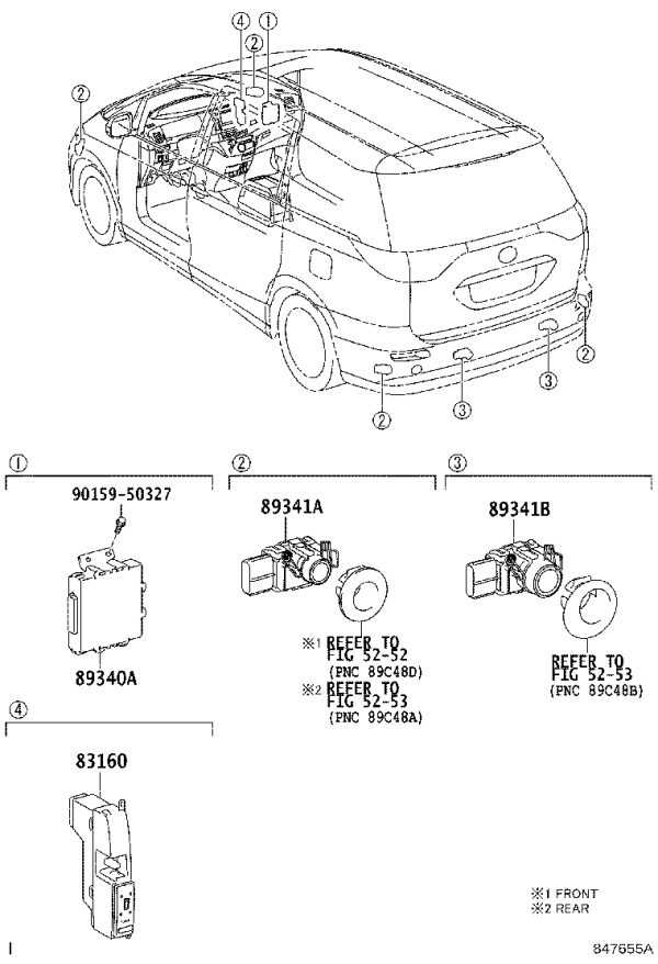 Front Bumper Parking Sensor 89341-28461 for Toyota Previa