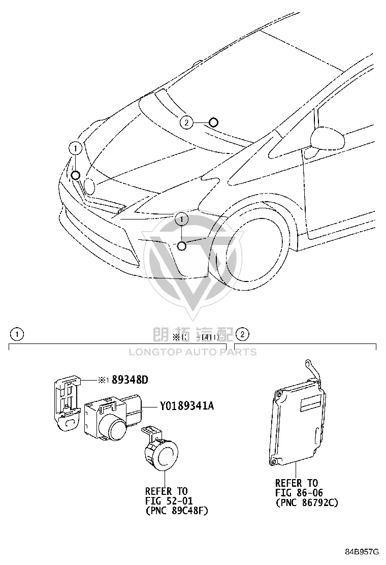 Rear bumper radar sensor (external) 89341-28480 for Toyota Prius