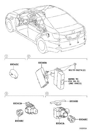 Rear Bumper Parking Sensor 89341-30010C3 for Lexus GS30