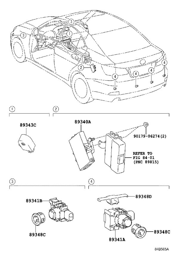 Front Bumper Parking Sensor 89341-30010D2 for Lexus GS30