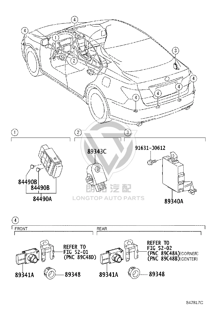 Rear Bumper Radar Sensor 89341-33110J5 for Lexus ES240