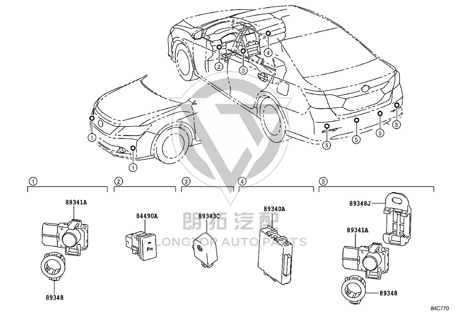 Rear Bumper Radar Sensor 89341-33210A0 for Toyota Camry