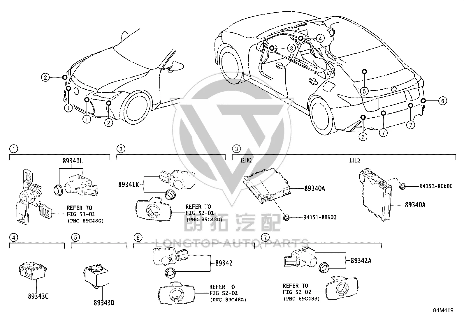 Rear Bumper Parking Sensor 89341-33220C3 for Lexus ES350