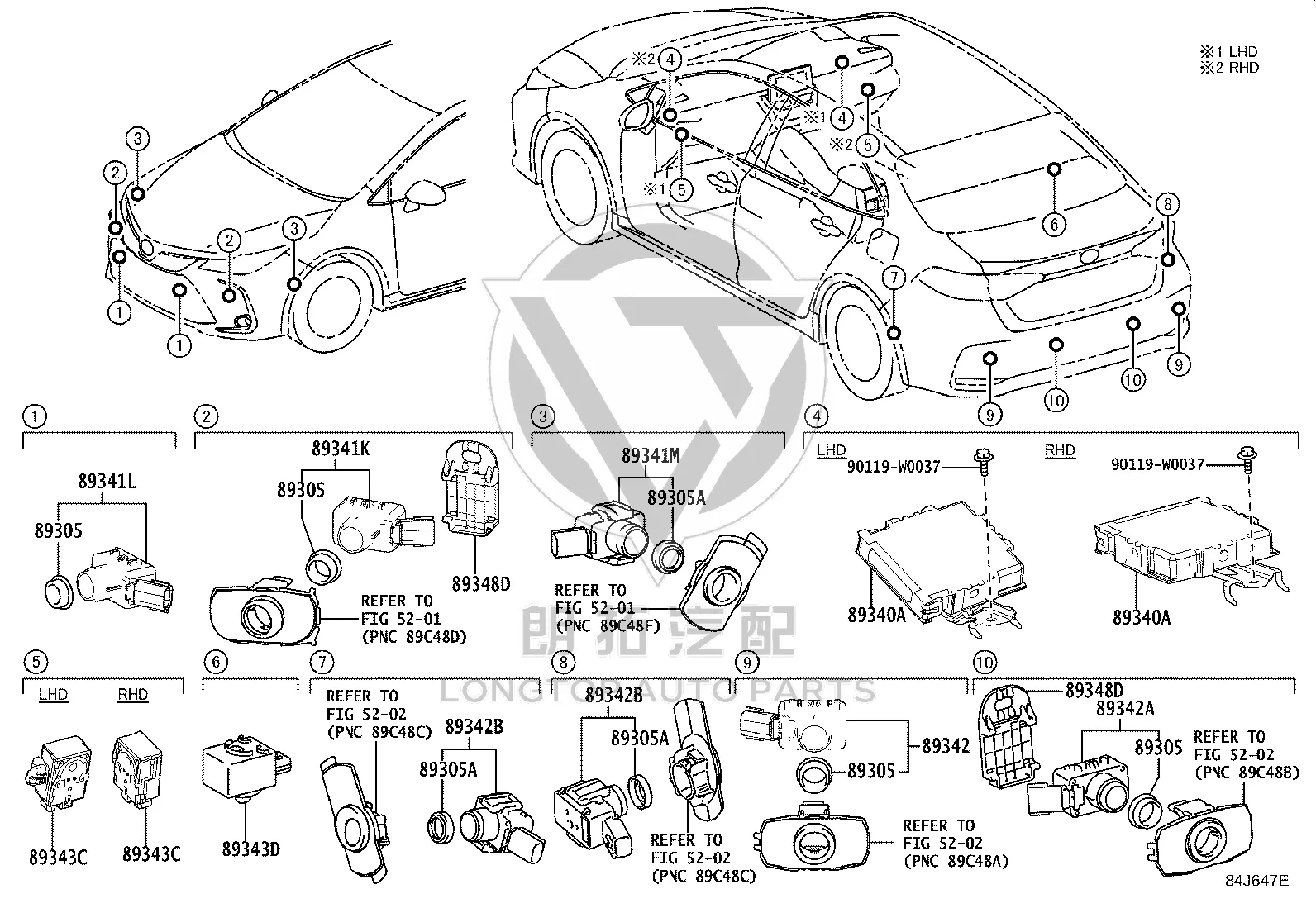 Rear Bumper Parking Sensor 89341-33220 for Toyota Alphard