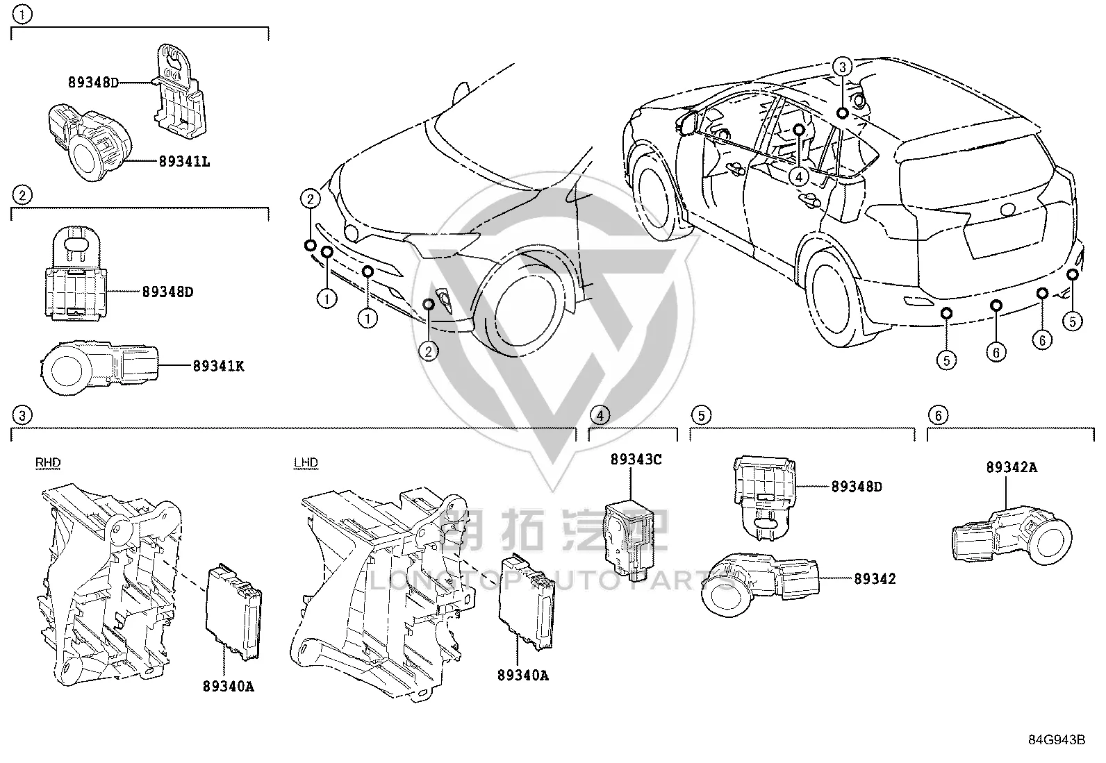 Rear Bumper Parking Sensor 89341-42060 for Toyota RAV4