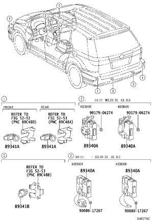 Rear Bumper Parking Assist Sensor 89341-45020 for Toyota Sienna