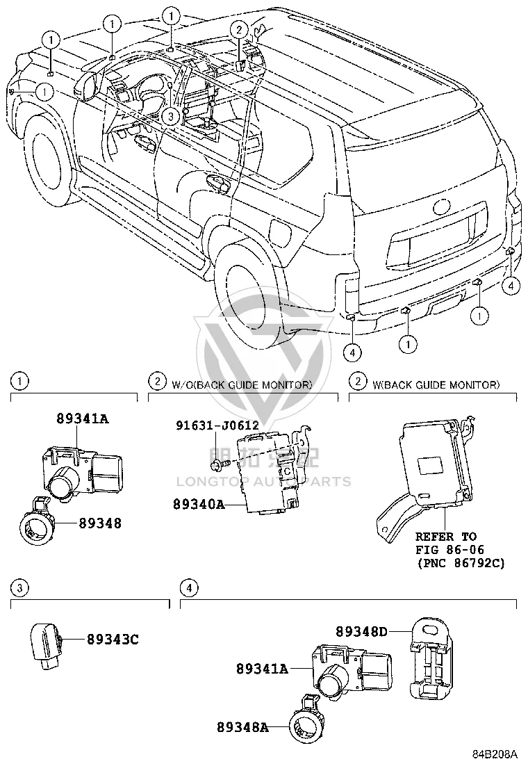 Rear Bumper Parking Sensor 89341-60030A2 for Lexus GX400