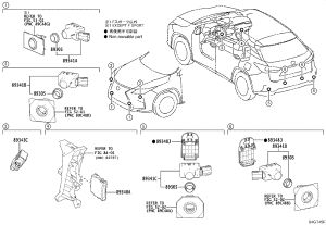 Rear Bumper Parking Sensor 89341-48040B4 for Lexus RX