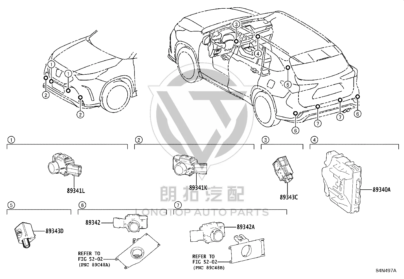 Electric Eye of Front Bumper 89341-48070C1 for Toyota Crown