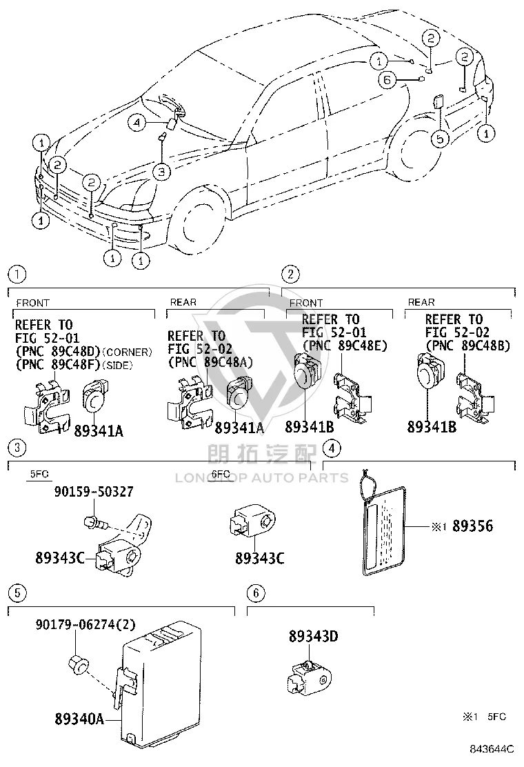 Front Bumper Parking Sensor 89341-50011 for Lexus LS430
