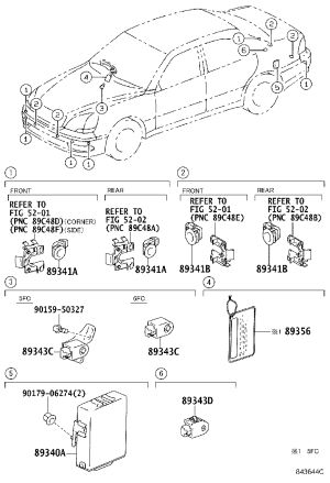 Rear Bumper Parking Sensor 89341-50020-C0 for Toyota Celsior