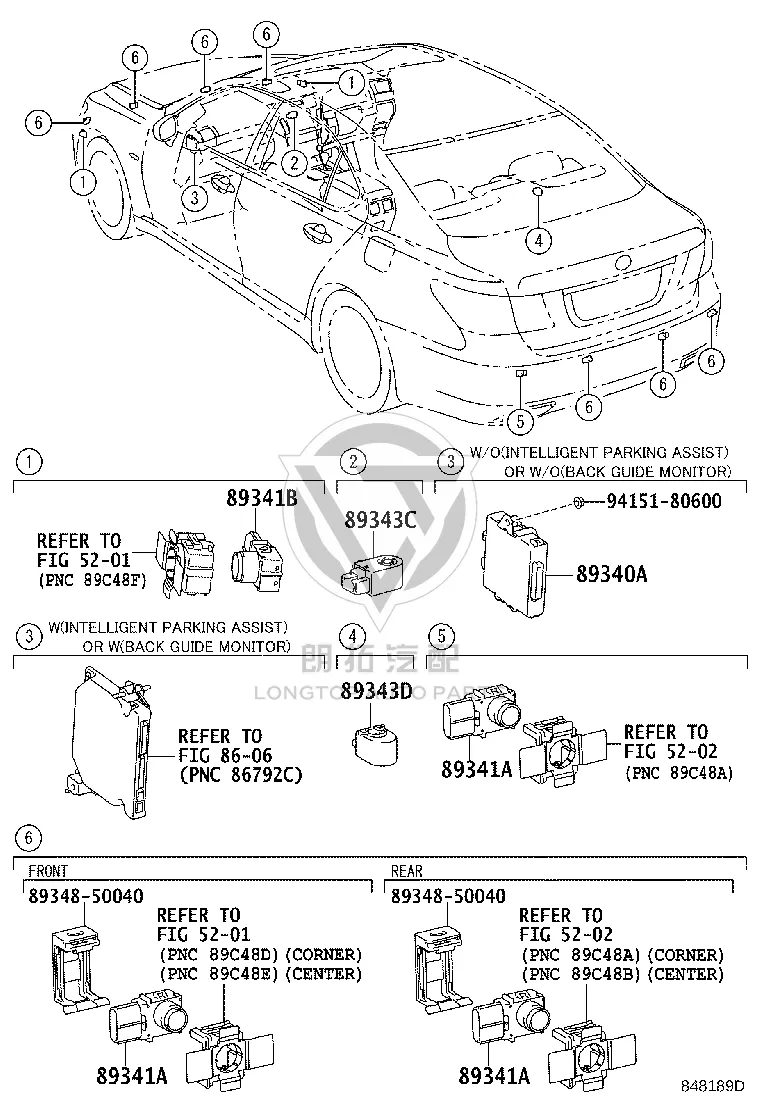Front Bumper Parking Sensor 89341-50060 for Lexus LS460
