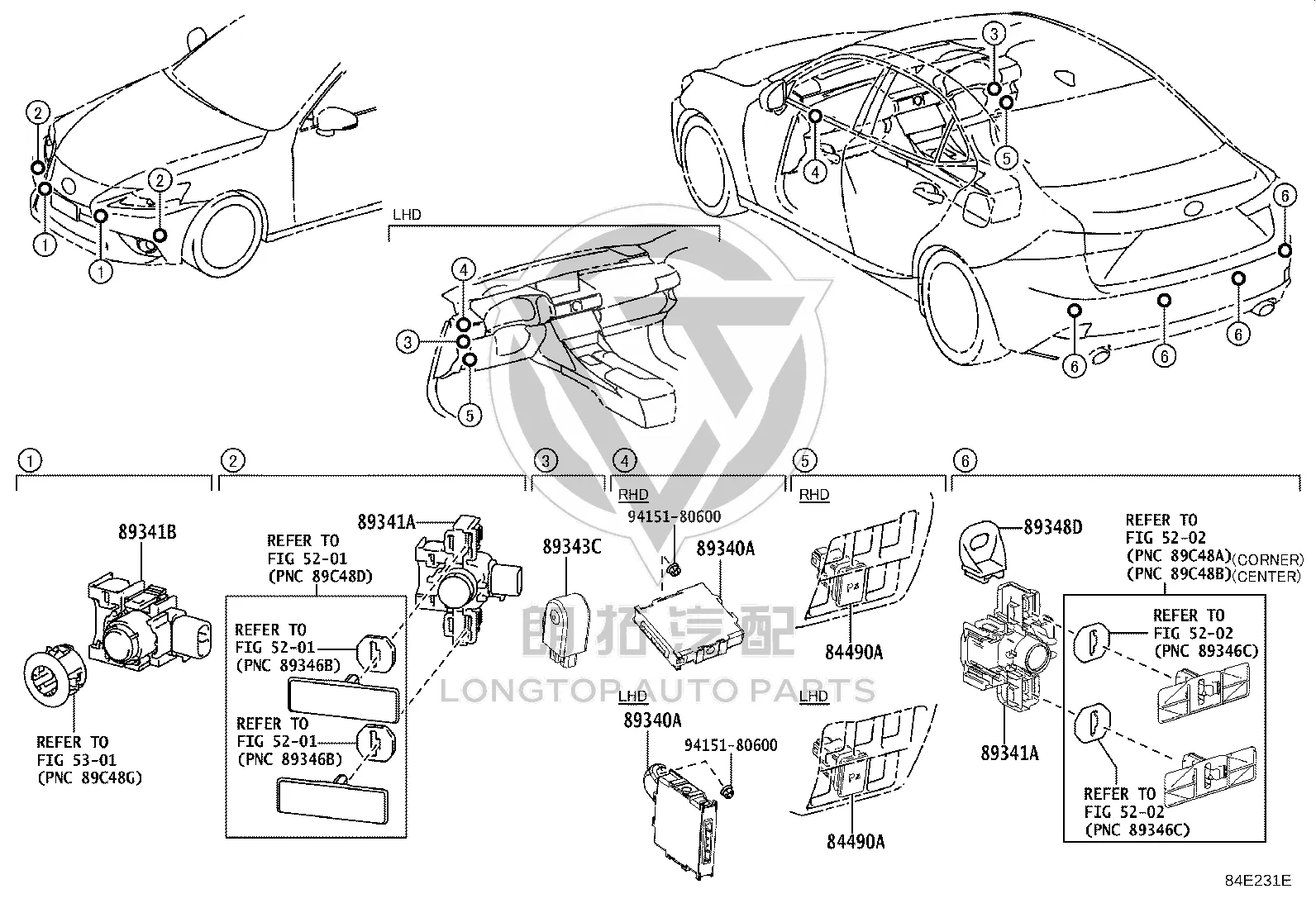 Rear Bumper Light (External) 89341-53010 for Lexus GS