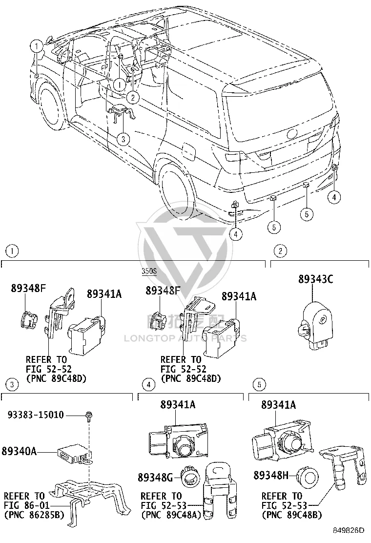 Rear Bumper Parking Sensor 89341-58030B3 for Toyota Alphard
