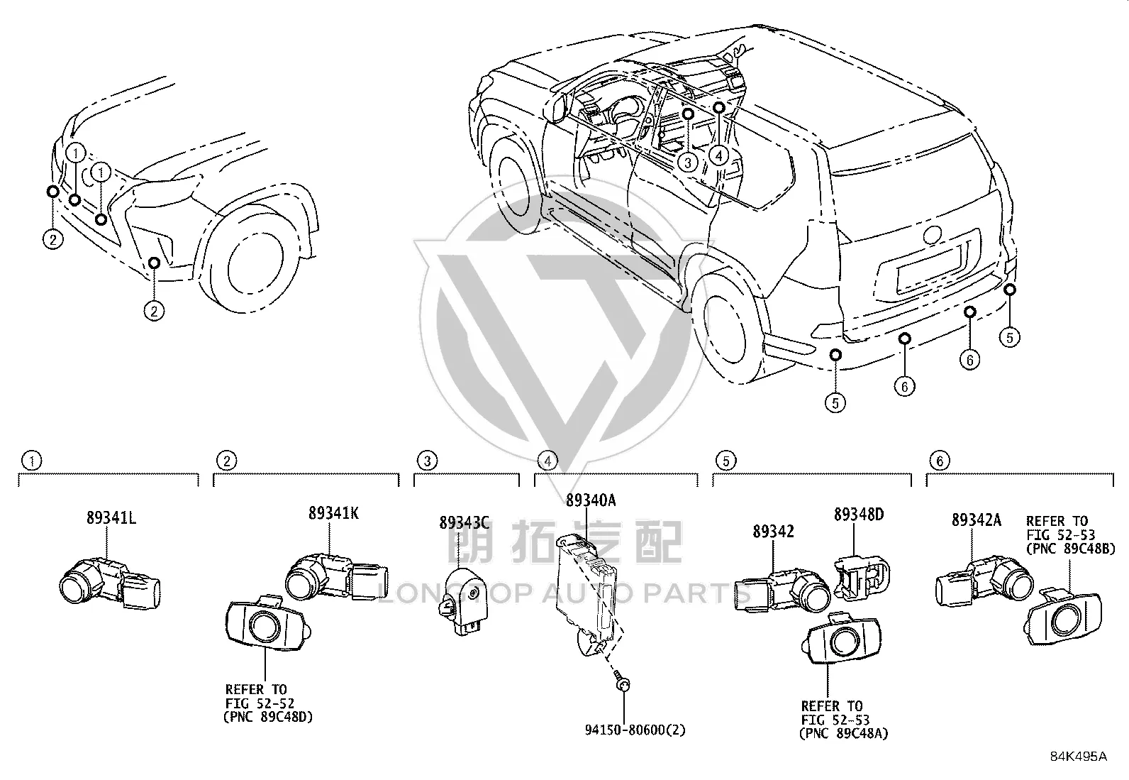 Rear Bumper Parking Sensor 89341-60060A0 for Lexus GX400
