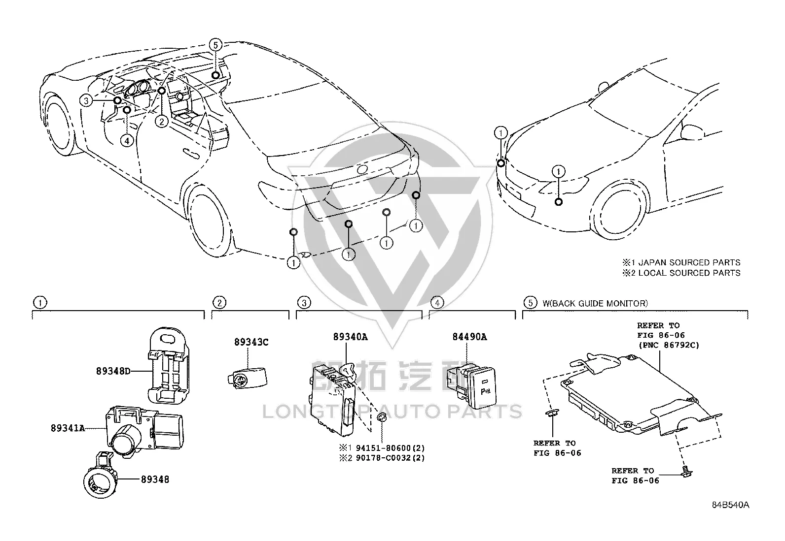 Rear Bumper Parking Sensor Cover 89348-33100 for Toyota Reiz