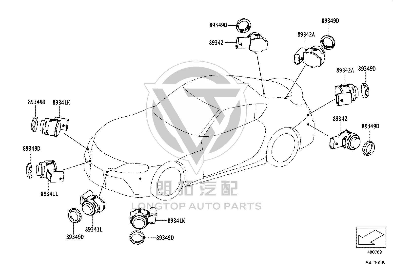 O-ring (for ultrasonic sensor) 89348-WAA01 for Toyota SUPRA