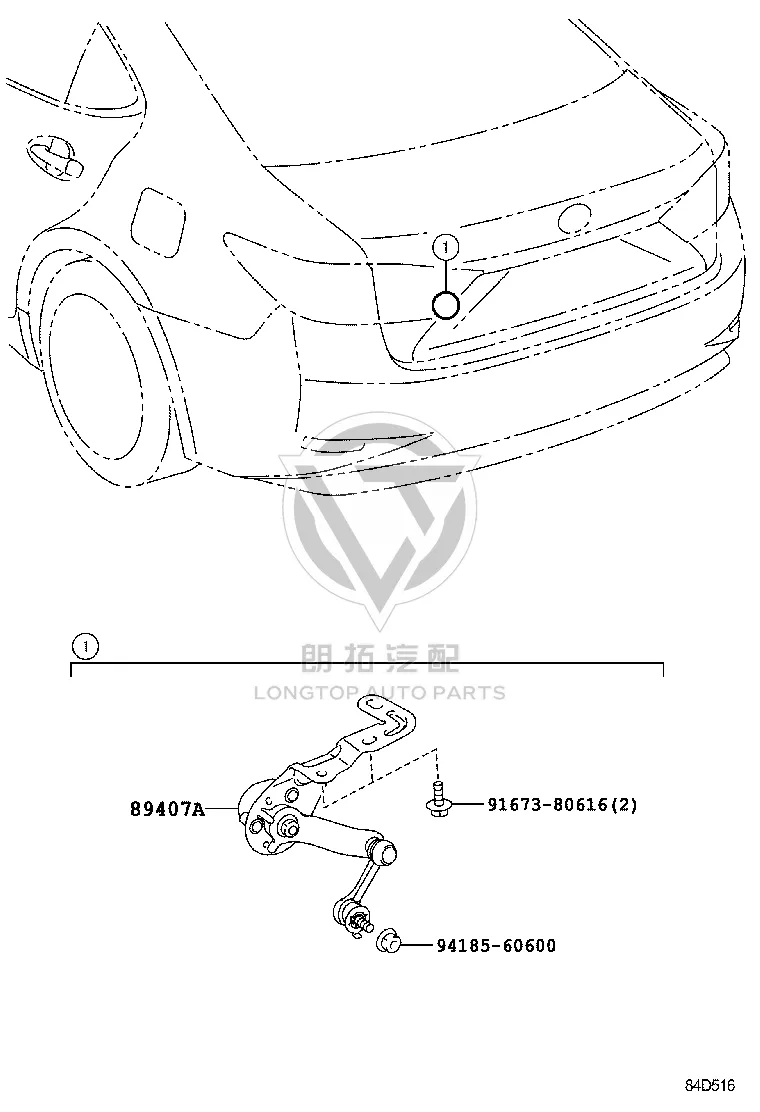 Body Height Sensor Rear Right 89407-33050 for Lexus ES