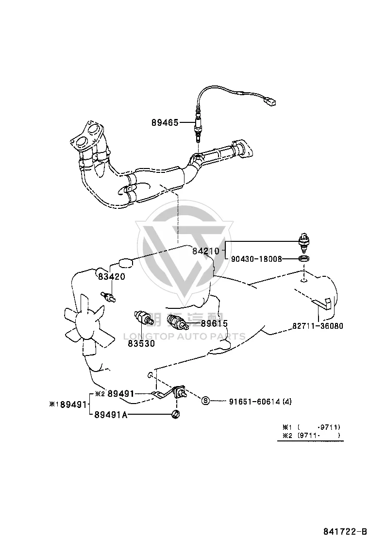 Oxygen Sensor (Rear) 89465-36020 for Toyota Coaster