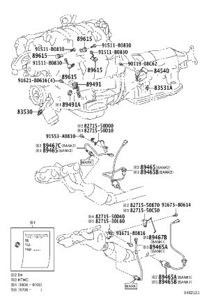 Oxygen Sensor (Rear Right) 89465-50220 for Lexus LS460
