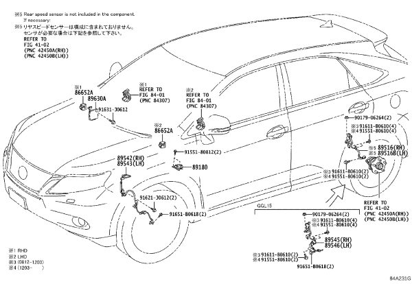 ABS Rear Wheel Sensor (Left) 89546-48050 for Lexus RX270