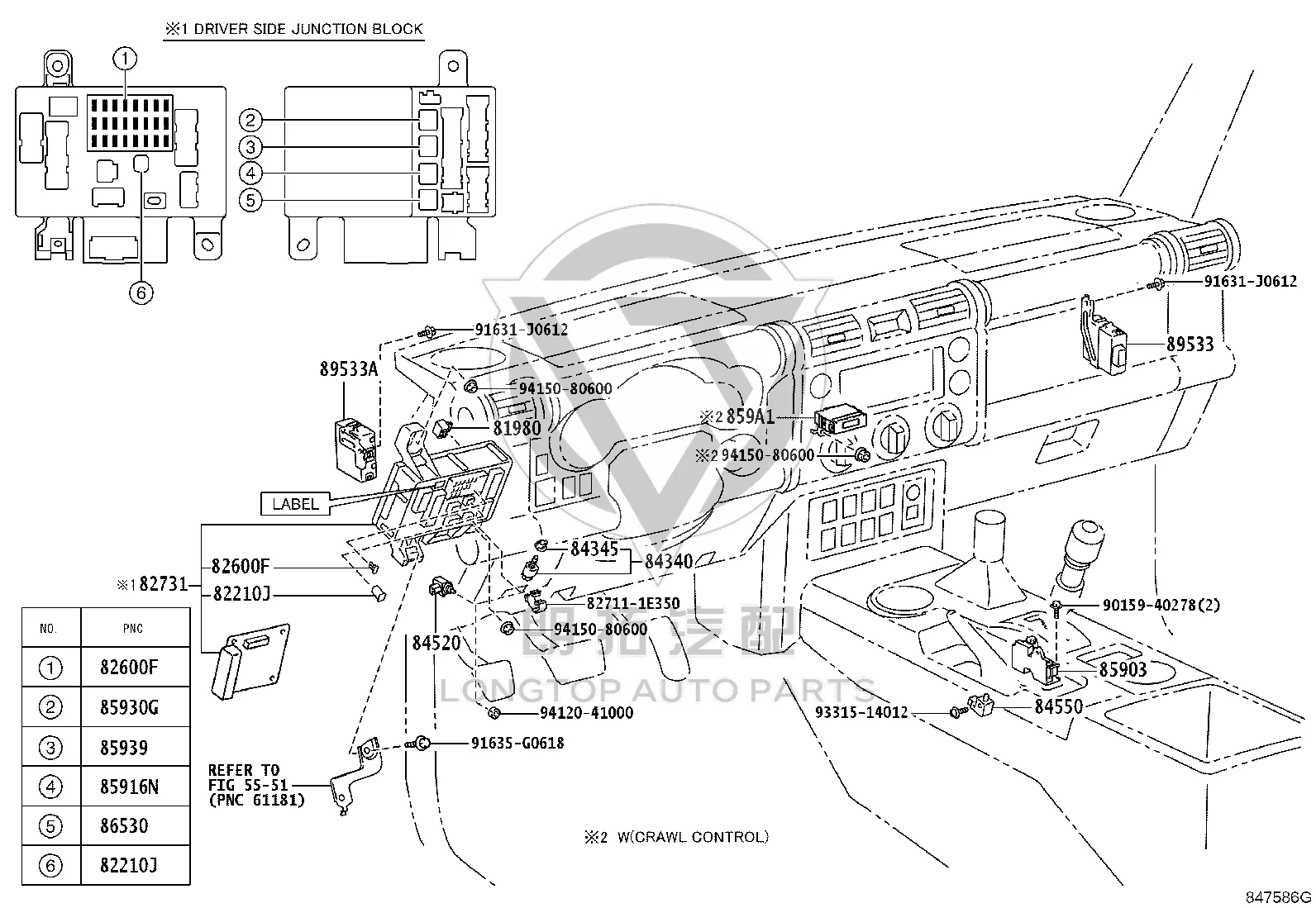 Four-wheel drive control 2 ECU 89533-35260 for Toyota FJ Cruiser