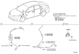 ABS Front Wheel Sensor 89542-02070 for Toyota Corolla