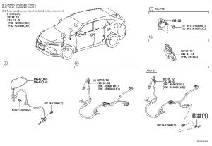 ABS Front Wheel Sensor (Right) 89542-0R050 for Toyota Harrier