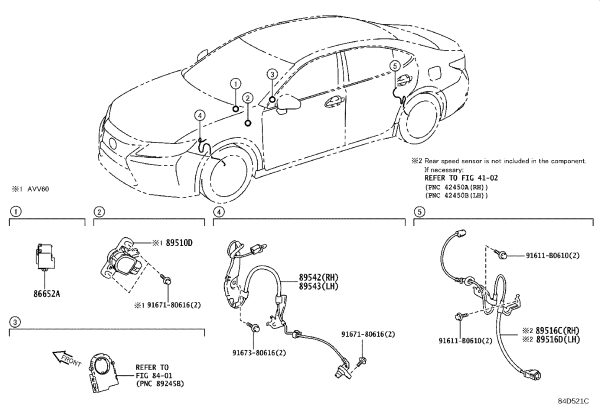 ABS Front Wheel Sensor 89542-33120 for Toyota Camry